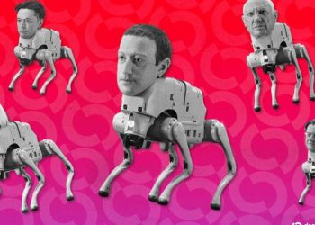 Beeple Made Robot Dogs With Musk, Zuckerberg, and Warhol Heads That Poop NFTs